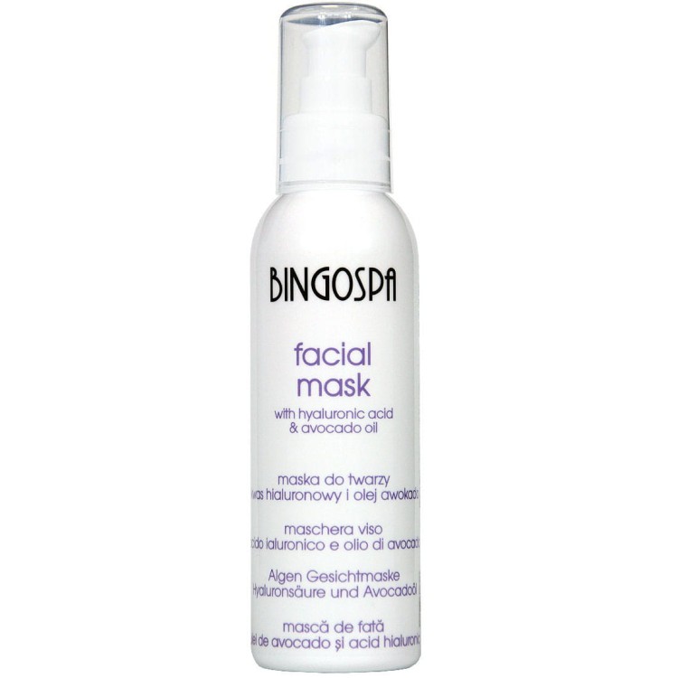 Maska do twarzy z kwasem hialuronowym i olejem awokado BINGOSPA