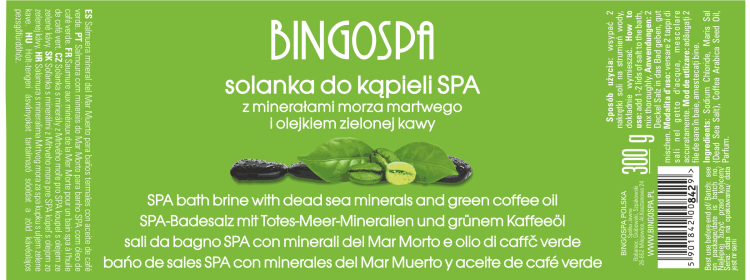 SPA Bath Brine with Dead Sea Minerals and Green Coffe Oil 300 g BINGOSPA
