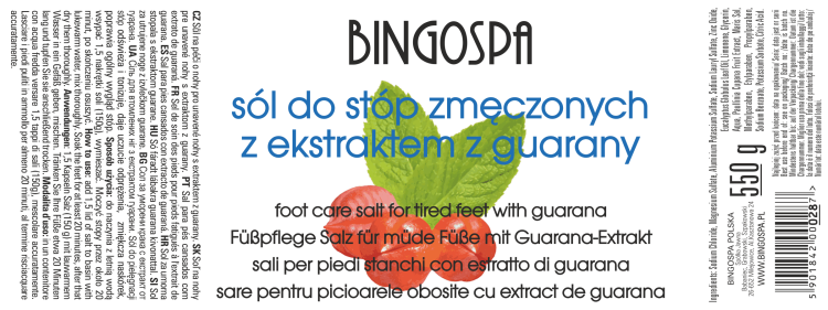 Sól do stóp zmęczonych z guaraną BINGOSPA