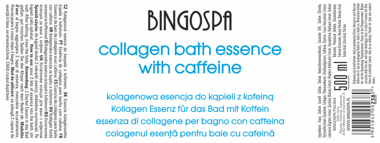 Kolagenowa esencja do kąpieli z kofeiną BINGOSPA