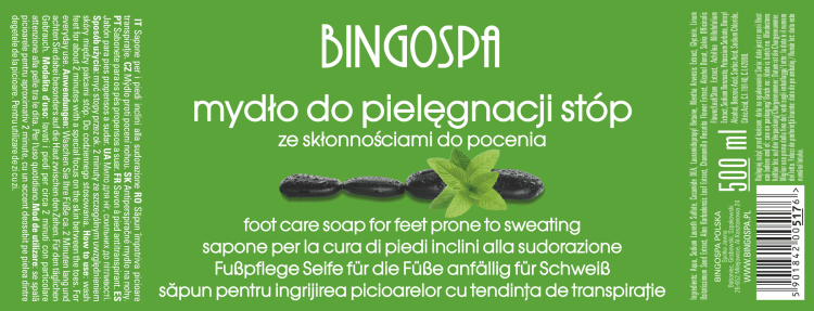 Mydło do stóp ze skłonnościami do pocenia BINGOSPA