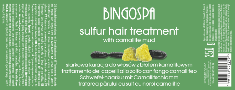 Siarkowa kuracja do włosów z błotem karnalitowym BINGOSPA
