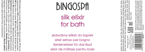 Jedwabny  eliksir do kąpieli  BINGOSPA etykieta