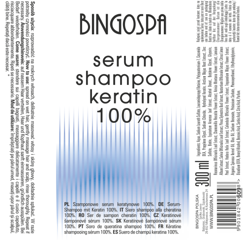 Szamponowe serum keratynowe 100% BINGOSPA