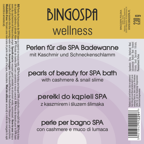 Perełki do kąpieli SPA ze śluzem ślimaka 230 g