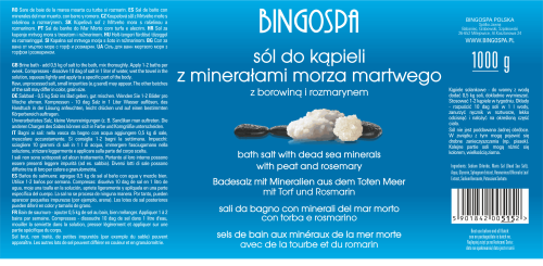 Sól z minerałami Morza Martwego z borowiną i rozmarynem BINGOSPA