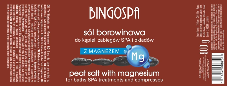 Sól borowinowa do kąpieli zabiegów SPA i okładów z magnezem 900 g