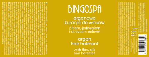 Arganowa kuracja do włosów z lnem, jedwabiem i skrzypem polnym BINGOSPA