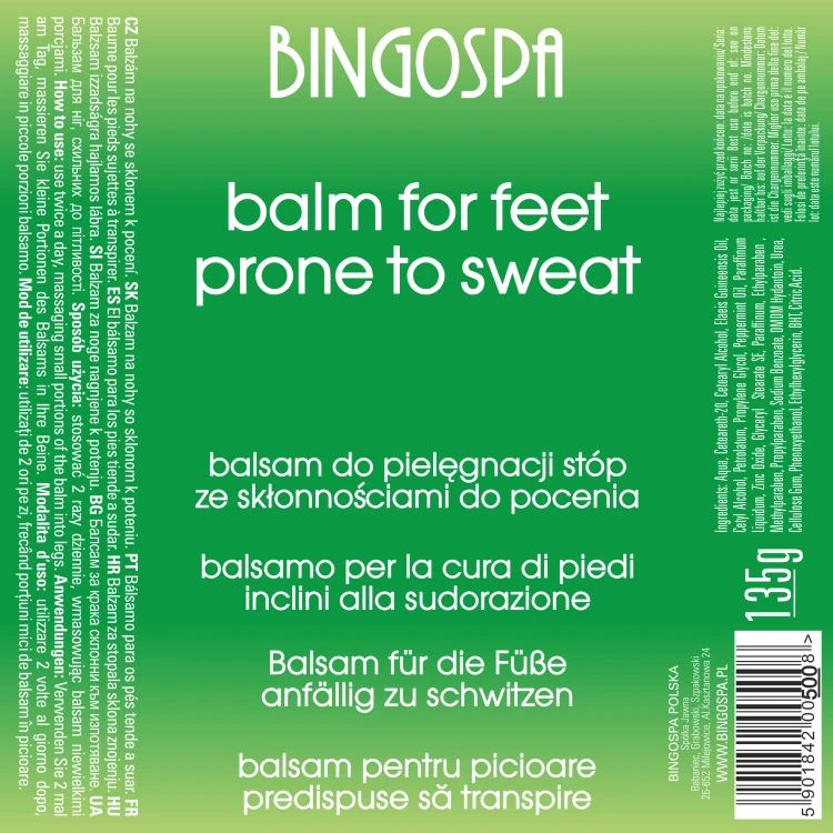Balsam do stóp ze skłonnościami do pocenia BINGOSPA