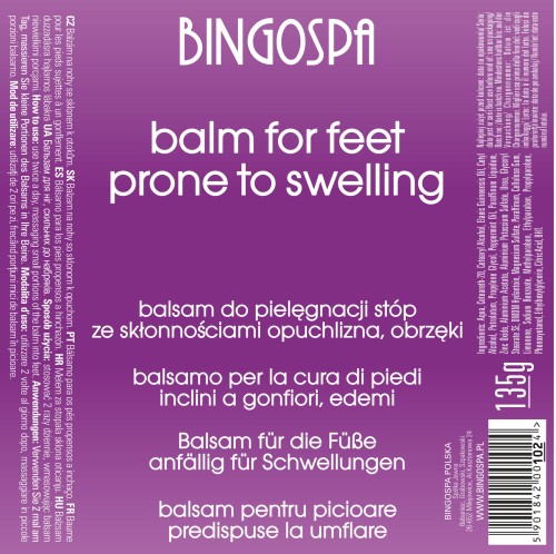 Balsam do stóp ból opuchlizna obrzęki BINGOSPA 135 g