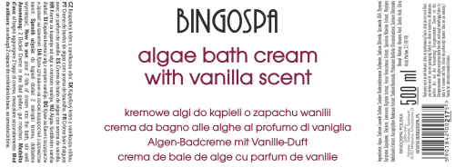 Kremowe algi do kąpieli o zapachu wanilii BINGOSPA