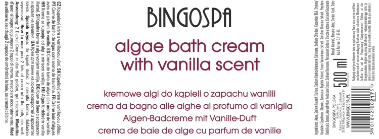 Kremowe algi do kąpieli o zapachu wanilii BINGOSPA