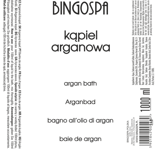 Kąpiel arganowa BINGOSPA 1000 ml