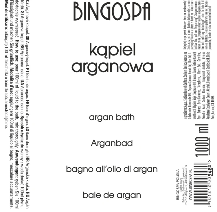 Kąpiel arganowa BINGOSPA 1000 ml
