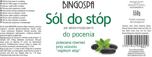 Sól do stóp ze skłonnościami do pocenia BINGOSPA