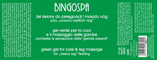 CIĘŻKIE ZMĘCZONE NOGI Żel zielony do masażu i pielęgnacji stóp 250 g BINGOSPA