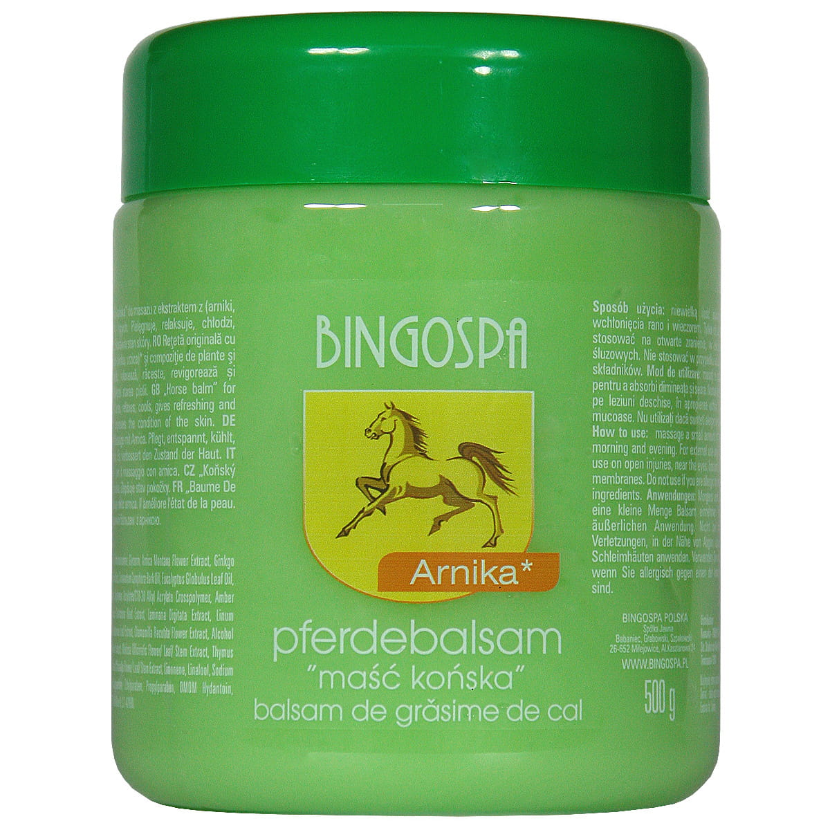 Maść końska ekstrakt z arniki 500 g BINGOSPA