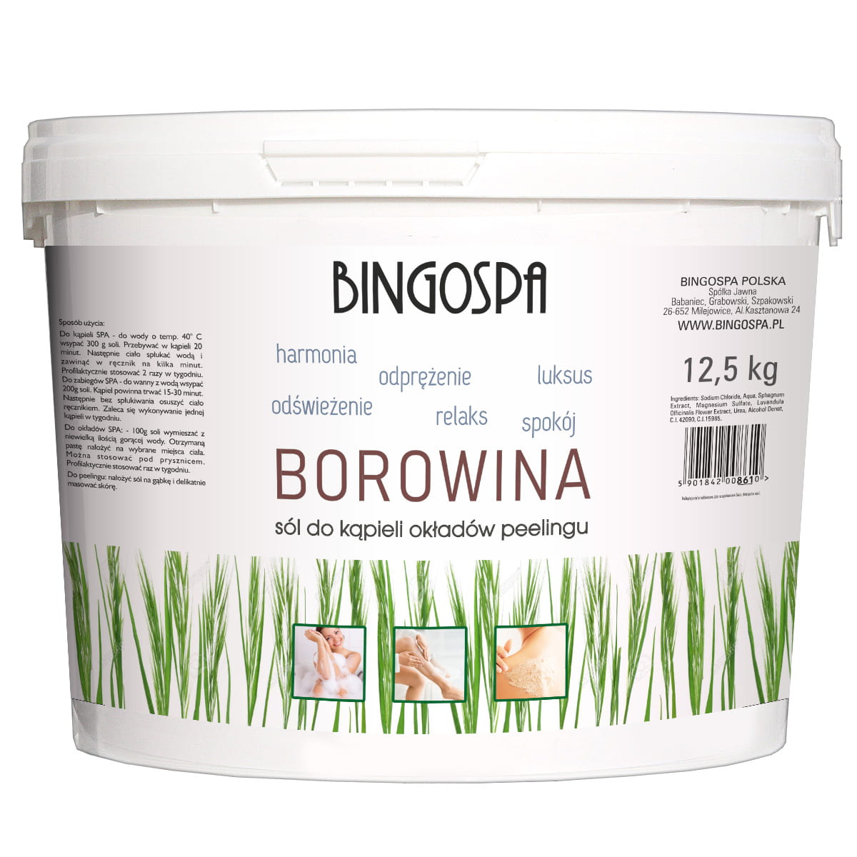 Sól borowinowa do kąpieli i okładów 12,5 kg BINGOSPA