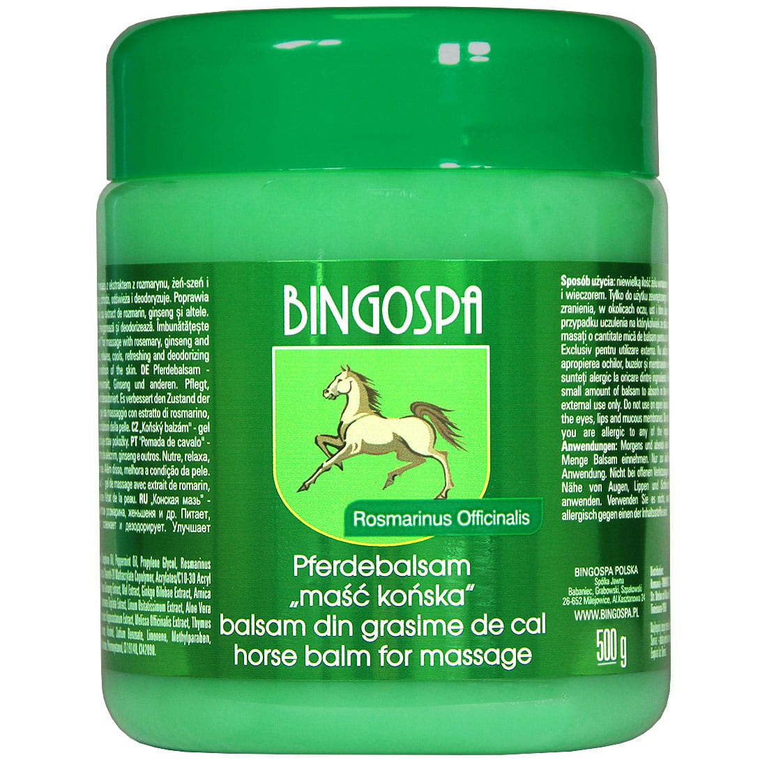 Maść "końska" z ekstraktem z rozmarynu 500 g BINGOSPA
